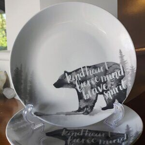 Mikasa Wise Walkers Bear Porcelain Plates 8" Set of 2